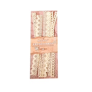 Set de cintas de encaje crema retro con varios patrones en tarjetas vintage