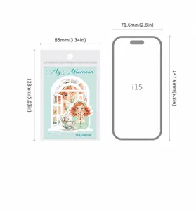 Confronto delle dimensioni della confezione di adesivi PET con uno smartphone di riferimento