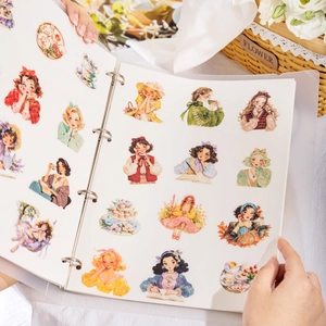 Set di adesivi PET retrò per il tè del pomeriggio con raccoglitore vintage per scrapbooking