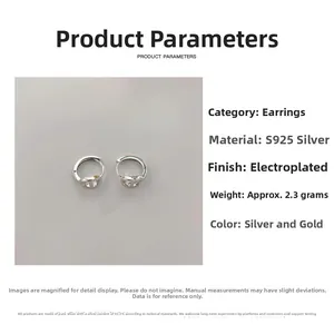 Detailed view of S925 sterling silver pig nose stud earrings weighing about 2.3 grams
