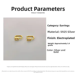 Détail des créoles carrées en argent sterling S925 avec des pierres de zircon brillantes