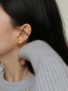 Boucles d'oreilles créoles en argent 925 doré avec zircone cubique rectangulaire pour femme