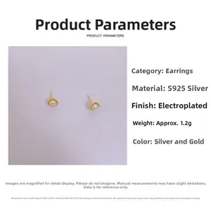 Macro detail of S925 silver shell earrings with freshwater pearls in gold plating