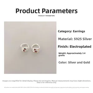 Detailed product card for S925 sterling silver double-layer twisted hoop earrings