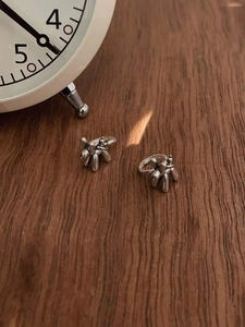 Boucles d'Oreilles Clous Chien Ballon en Argent Sterling 925 pour Femmes Forme Animale Mignonne Poli Miroir Bijoux de Mode