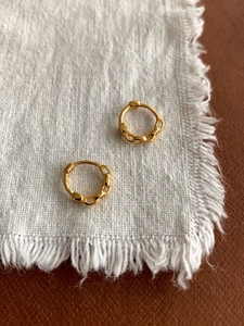 925 Sterling Silver Chain Link Texture Hoop Earrings For Women Vintage Minimalist Gold Silver Plated Huggie Earrings Fine Jewelry