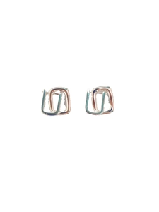 Minimalist 925 sterling silver geometric U-shaped double hoop earrings for women