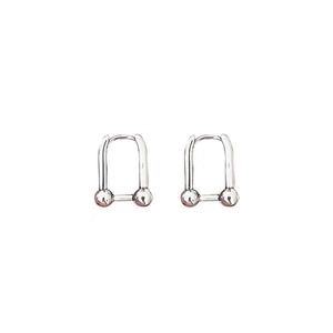 Boucles d'oreilles en argent 925 en forme de U avec des billes rondes décoratives