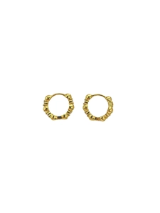 Elegant 925 sterling silver hoop earrings with shimmering zircons in gold finish