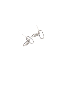 Minimalist 925 sterling silver oval hoop earrings with sparkling zircon accents