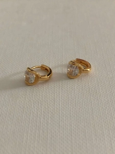 925 Sterling Silver Zirconia Huggie Hoop Earrings For Women Vintage French Gold Silver Plated Elegant Earring Buckles Jewelry
