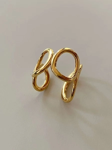 925 Sterling Silver Irregular Geometric Open Ring For Women High Sense Modern Minimalist Gold Silver Adjustable Finger Ring