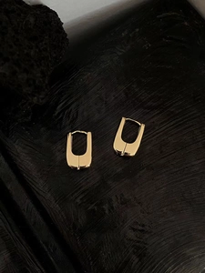 Orecchini a Cerchio a U in Argento Sterling 925 Minimalisti Geometrici Placcati Oro Argento Piccoli Orecchini Huggie per Donna Gioielli per Ufficio Quotidiano