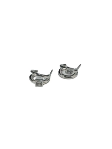 925 sterling silver geometric earrings with square cut crystals and twist metal design