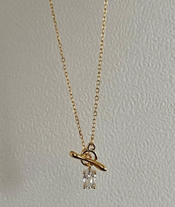 S925 Sterlingsilber Knebelverschluss Halskette Für Damen Minimalistisch Strass Ovaler Anhänger Verstellbare Kette Schmuck
