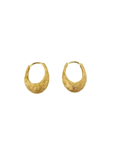 Boucles d'oreilles S925 dorées avec finition brossée vintage et texture lave