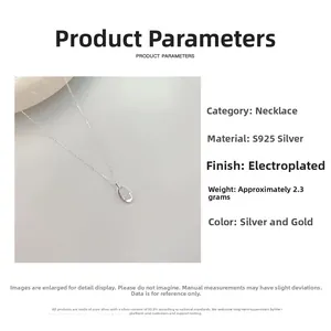 Detailed macro view of S925 sterling silver chain with oval hollow pendant weight 2.3g
