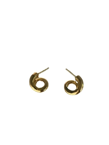 Orecchini a spirale placcati in oro minimalisti con finitura a specchio per donna