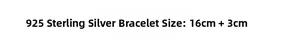 Size specifications for 925 sterling silver ball bracelet with 16cm plus 3cm extension