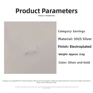 Detailed view of S925 sterling silver bow knot stud earrings with twisted rope texture