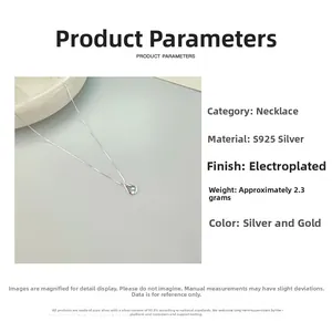Detailed spec sheet for S925 sterling silver teardrop necklace weighing 2.3 grams