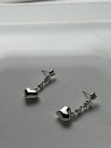 925 Sterling Silver Heart Love Letter Arrow Stud Earrings For Women Minimalist Vintage Cupid Arrow Dangle Earrings Jewelry Gift