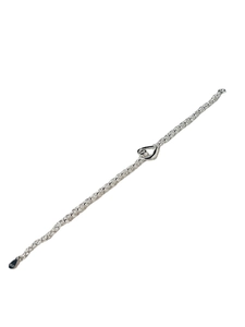 Double-layered 925 sterling silver bracelet featuring a minimalist heart-shaped pendant