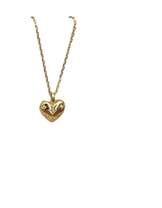 Élégant collier cœur en argent 925 plaqué or avec des pierres de zircon scintillantes