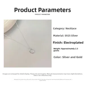 Detail view of S925 sterling silver necklace with product specifications and weight info