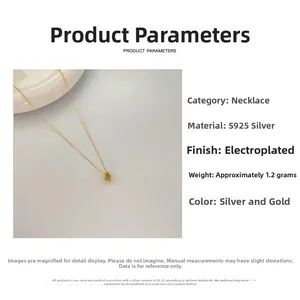 Spécifications du collier étoile en argent S925 avec options dorées et argentées