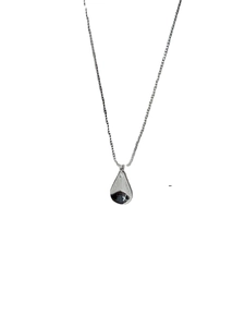 Minimalist S925 sterling silver necklace with a polished water drop pendant for women