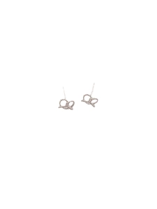 925 sterling silver hollow heart stud earrings with twisted rope texture design