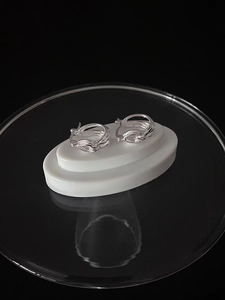 S925 Sterling Silver Multi Layered Hollow Hoop Earrings Minimalist Geometric Line Earrings For Women Korean Style Jewelry