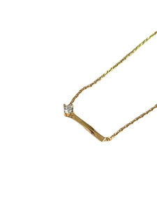 Collier en argent S925 doré minimaliste avec un pendentif barre et un zircon scintillant