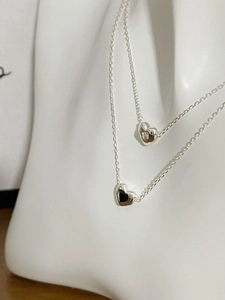 Collier Pendentif Cœur en Argent Sterling 925 pour Femme Chaîne Minimaliste Incrustée de Zirconia Bijoux Cadeau