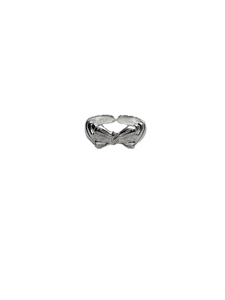 Elegant 925 sterling silver bow knot open ring with polished finish for women