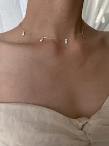Collier Pendentif Feuille de Cerisier en Argent Sterling 925 pour Femme Élégant Choker Double Couche Chaîne Serpent Bijoux Cadeau