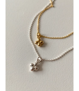 Collier Pendentif Croix Fleur Quatre Perles Argent Sterling 925 Style Coréen Minimaliste Chaîne Clavicule Pour Femme