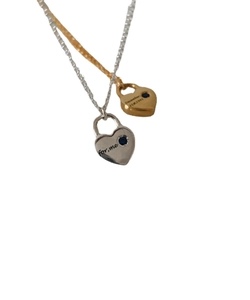 Collier avec pendentif cœur en argent 925 avec pierre bleue et gravure personnalisée