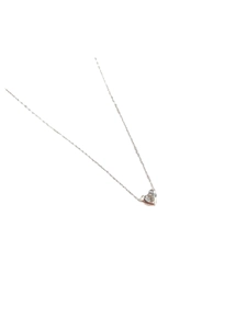 Collier cœur en argent sterling S925 avec un pendentif brillant en zircone cubique