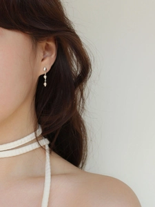 925 Sterling silver geometric rhombus long tassel drop earrings for women daily wear