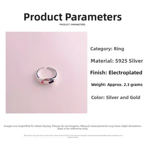 Detailed view of 925 sterling silver ring with inlaid colorful gemstones and specifications