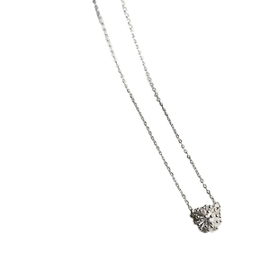 Minimalist S925 sterling silver snowball pendant necklace with sleek cross chain for women