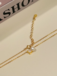 925 Sterling Silver Freshwater Pearl Rhinestone Pendant Necklace Gold White Gold Plated Minimalist Chain Jewelry For Women