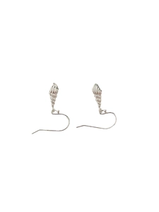 Minimalist 925 sterling silver conch shell drop earrings with elegant spiral hook design