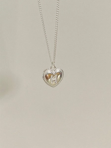 925 Sterlingsilber Herz Buchstabe H Anhänger Halskette Für Damen Elegant Galvanisiert Perlenkante Schlüsselbeinkette Schmuck