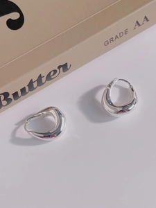 Boucles d'Oreilles Anneaux Goutte d'Eau en Argent Sterling 925 Pour Femmes Bijoux Géométriques Épais Vintage Français Plaqués Or Argent