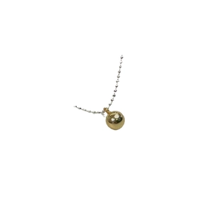 Minimalist 925 sterling silver necklace with a polished gold spherical ball pendant