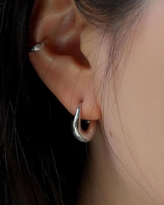 Boucles d'oreilles créoles goutte d'eau et manchette spirale en argent 925 vintage