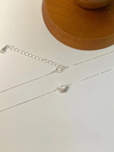 Collier en argent sterling S925 avec pendentif coquillage et fine chaîne ajustable
